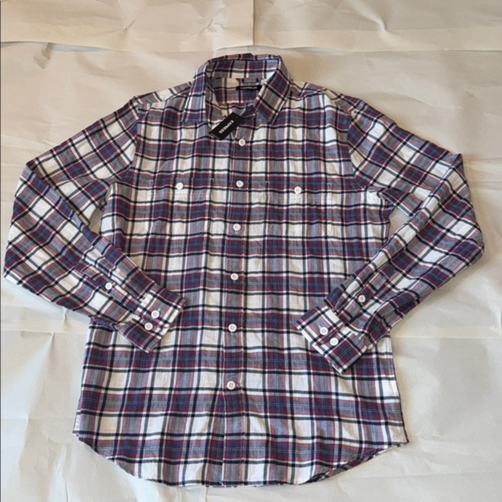 Express Multicolor Plaid Shirt
